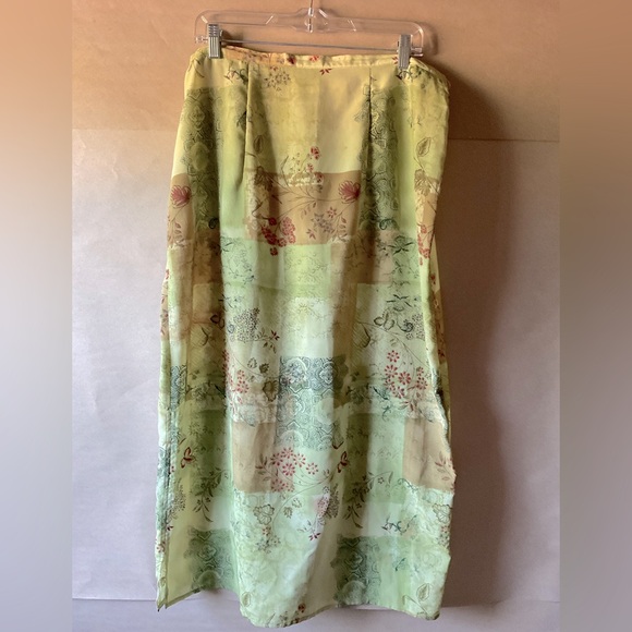 Worthington Green Floral Patchwork skirt. Maxi. Size 16W - Picture 1 of 8